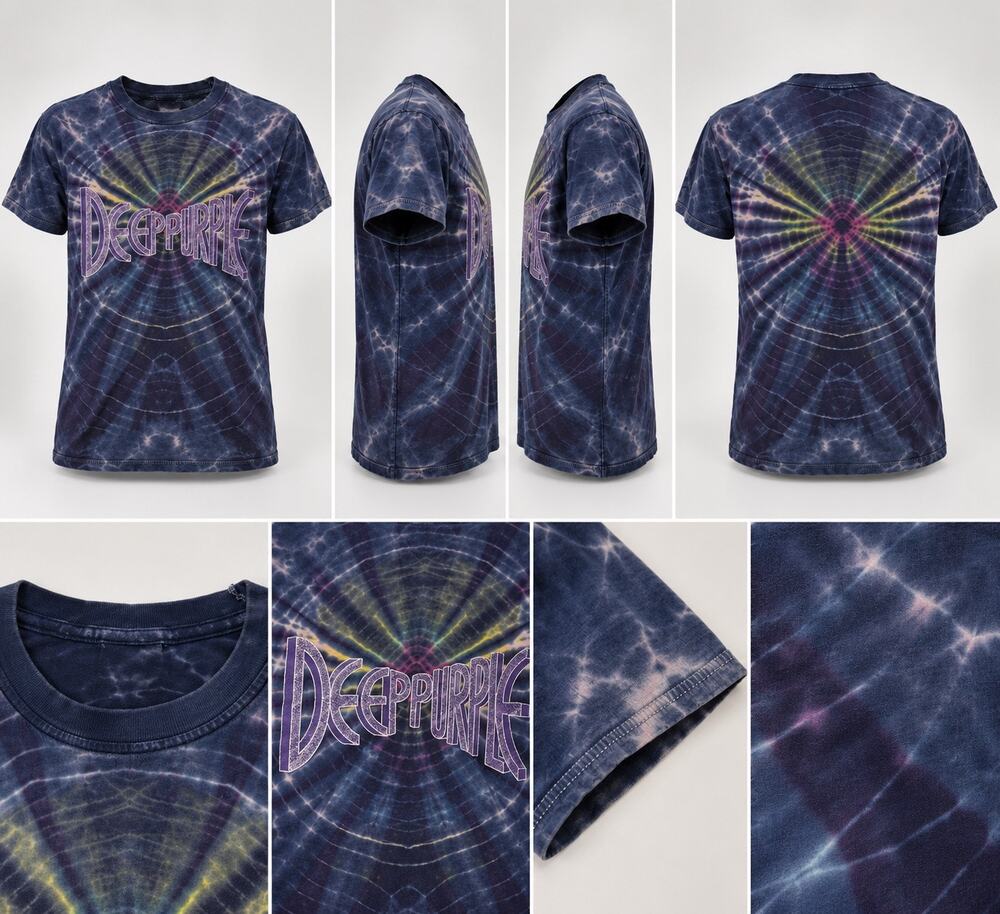 VTG Deep Purple Tie Dye Band Tee Symmetria Style No Tag